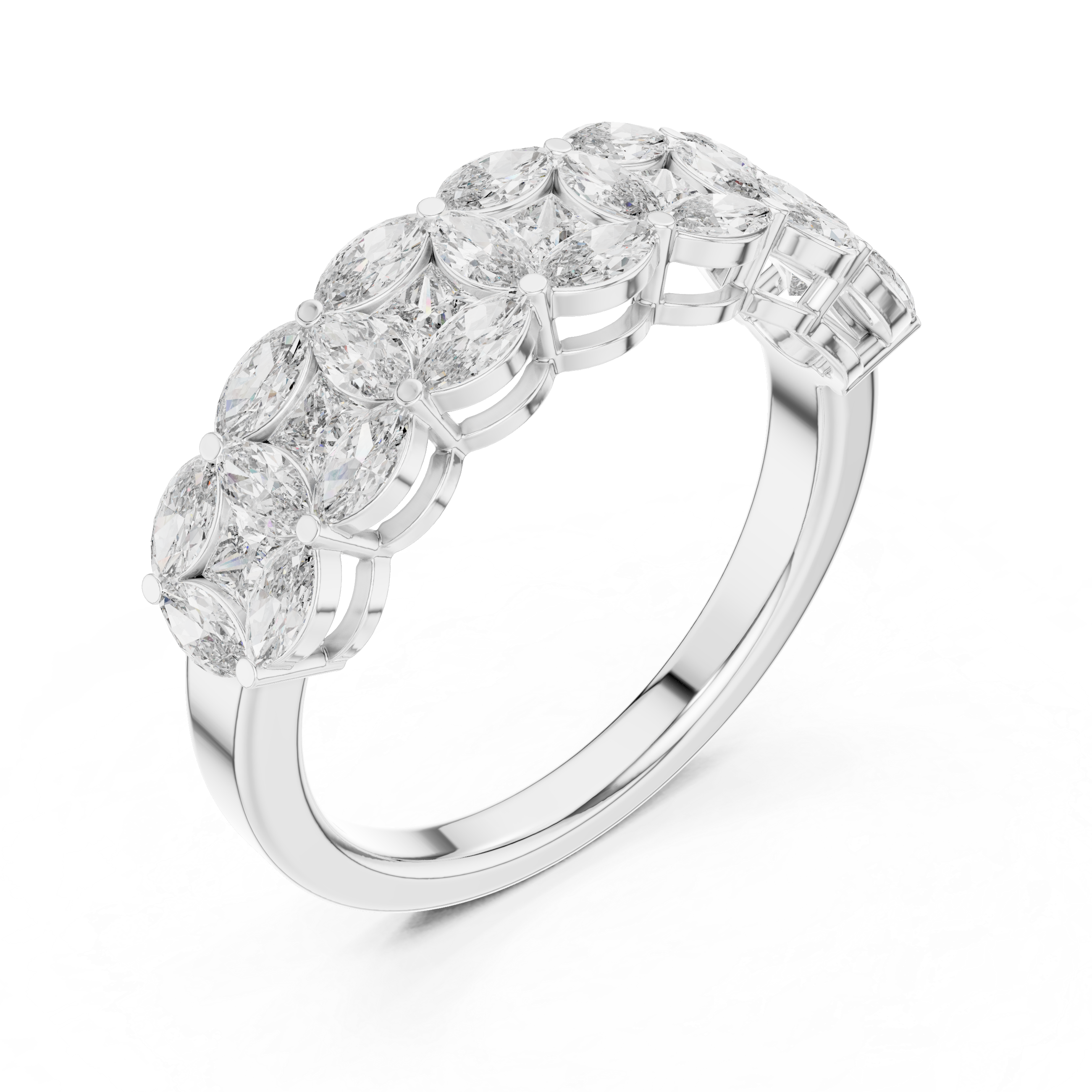 Marquise Diamond Cluster Band