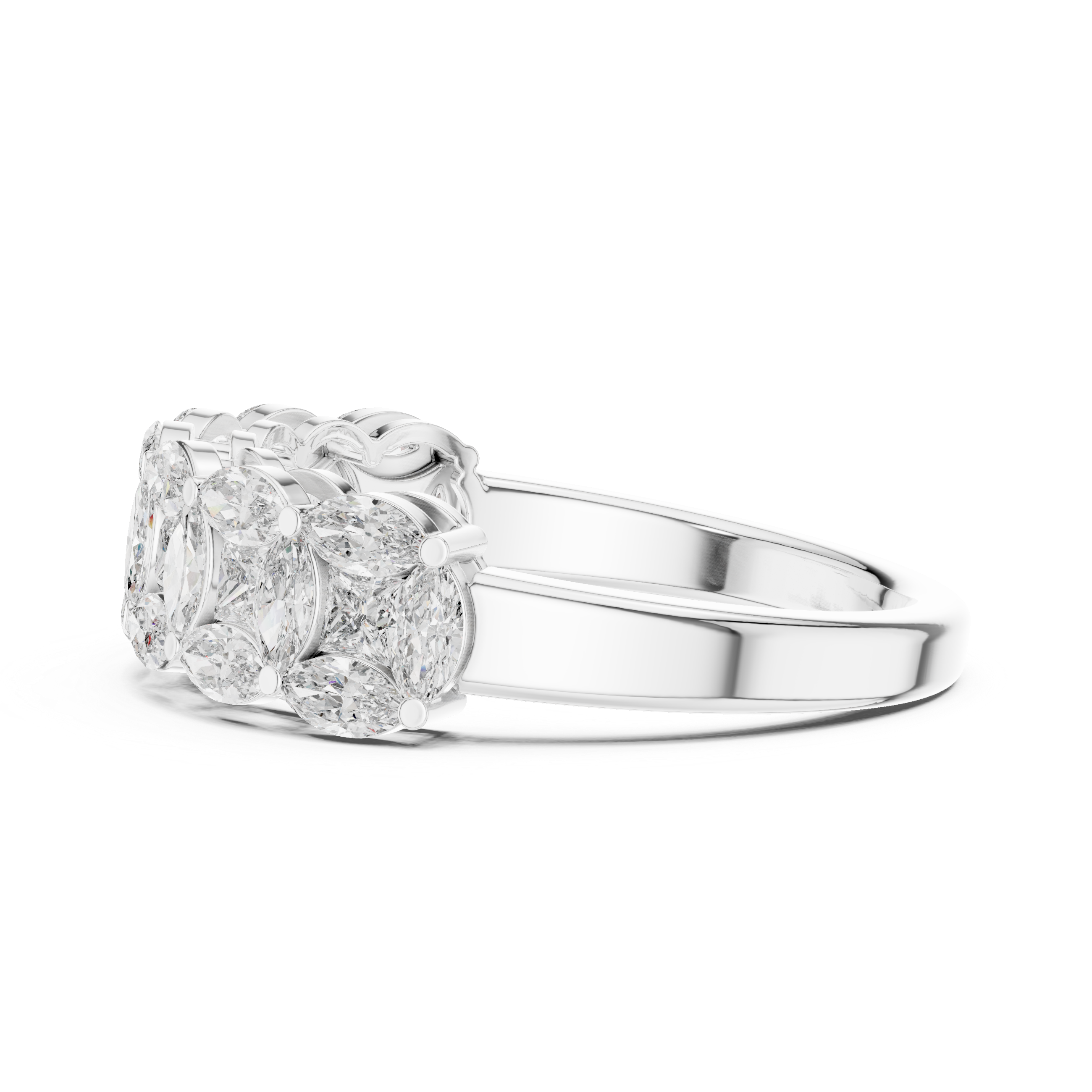 Marquise Diamond Cluster Band