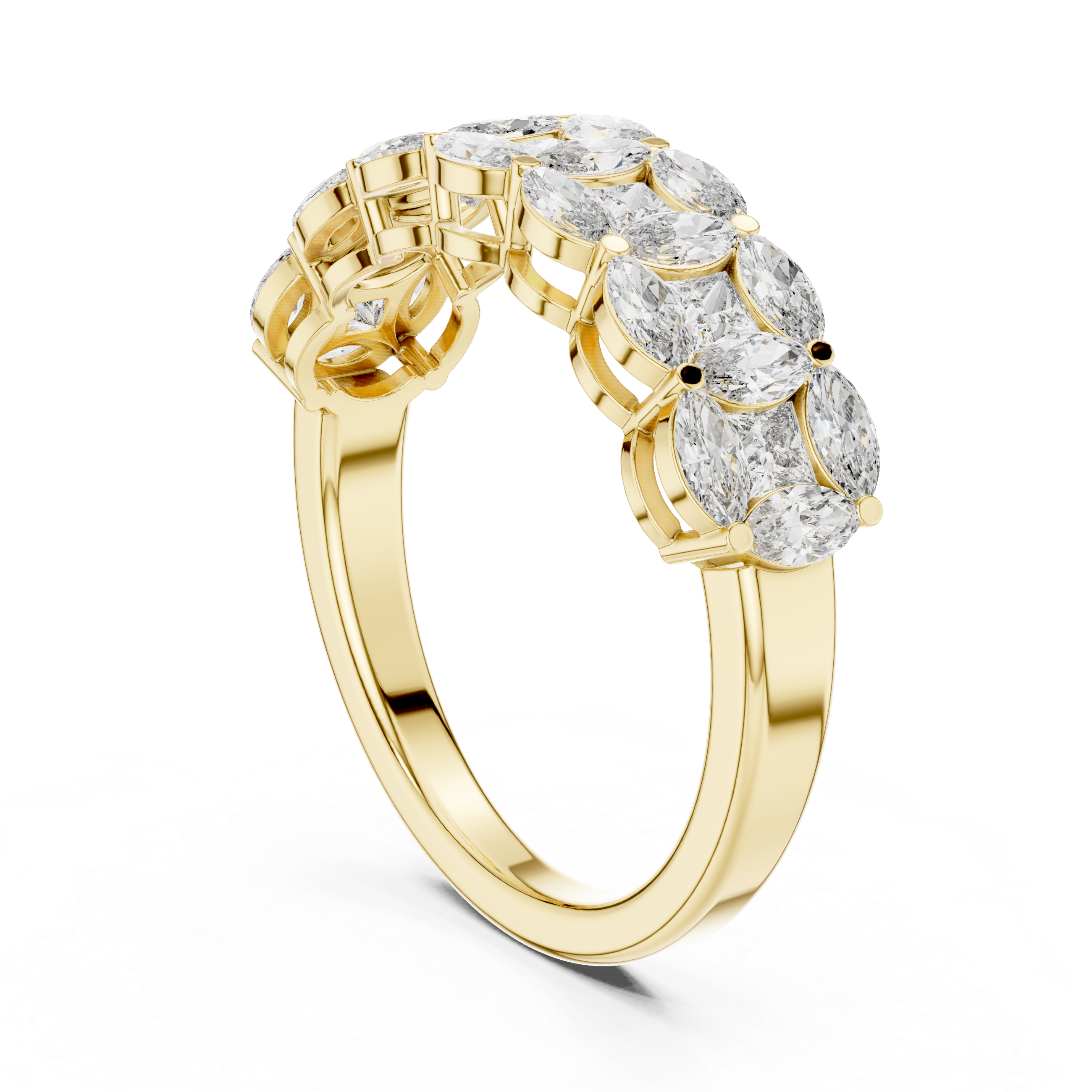Marquise Diamond Cluster Band