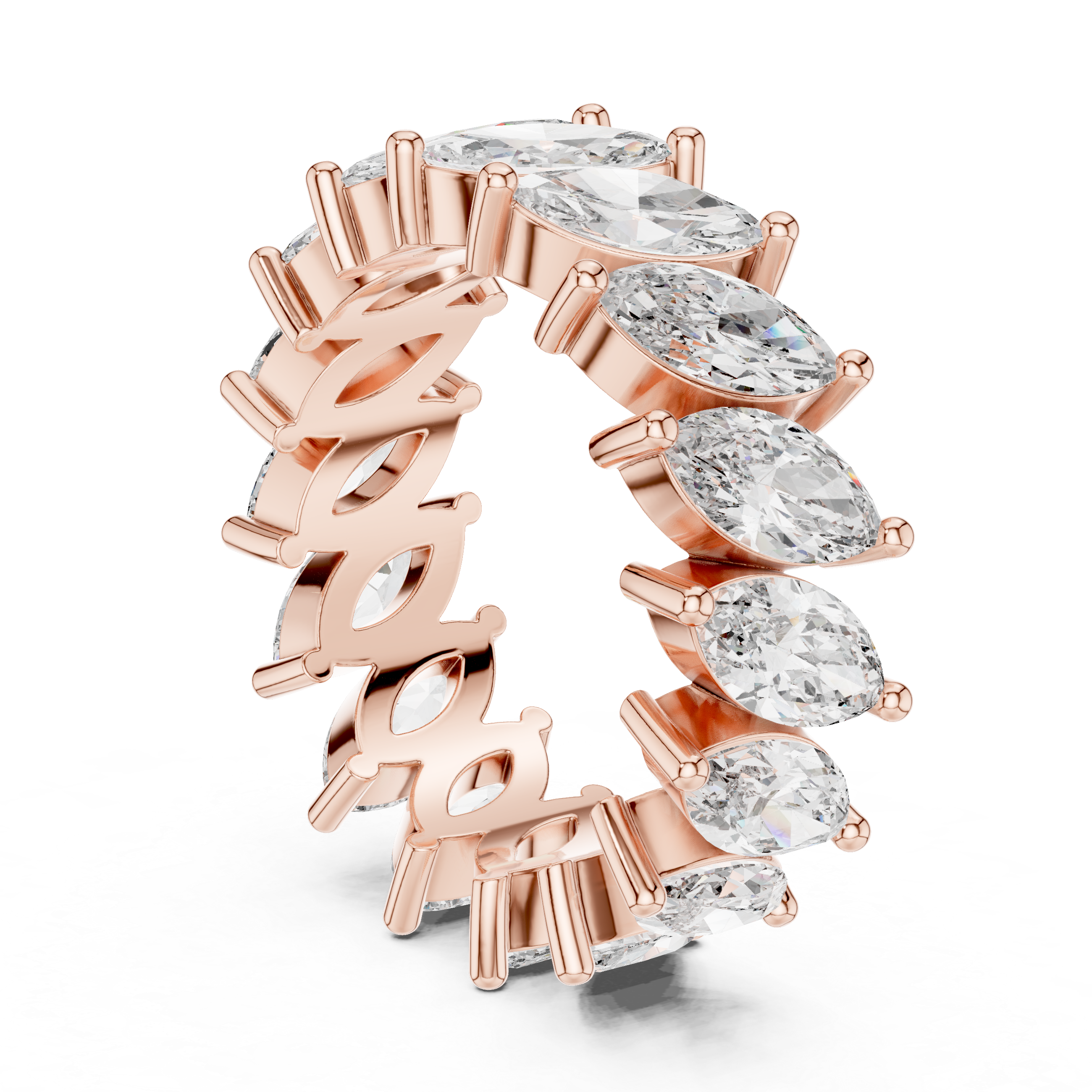 Eternity Ring with Marquise-Cut Diamonds