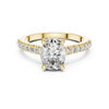 Solitaire Engagement Ring with Diamond-Studded Band and Halo Setting