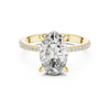 Double Halo Rose Gold Engagement Ring with Oval-Cut Center Diamond and Pav‚ Band