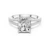 Double Band Engagement Ring with Radiant-Cut Center Diamond