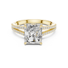 Double Band Engagement Ring with Radiant-Cut Center Diamond