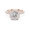 Cushion Halo Engagement Ring with Pav‚ Band