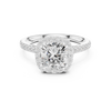 Cushion Halo Engagement Ring with Pav‚ Band