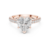 Heart-Shaped Solitaire Engagement Ring with Pav‚ Diamond Band