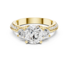 Classic Three-Stone Diamond Engagement Ring with Pave Band