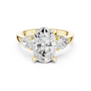 Oval Center Diamond with Two Pear Side Stones Ring