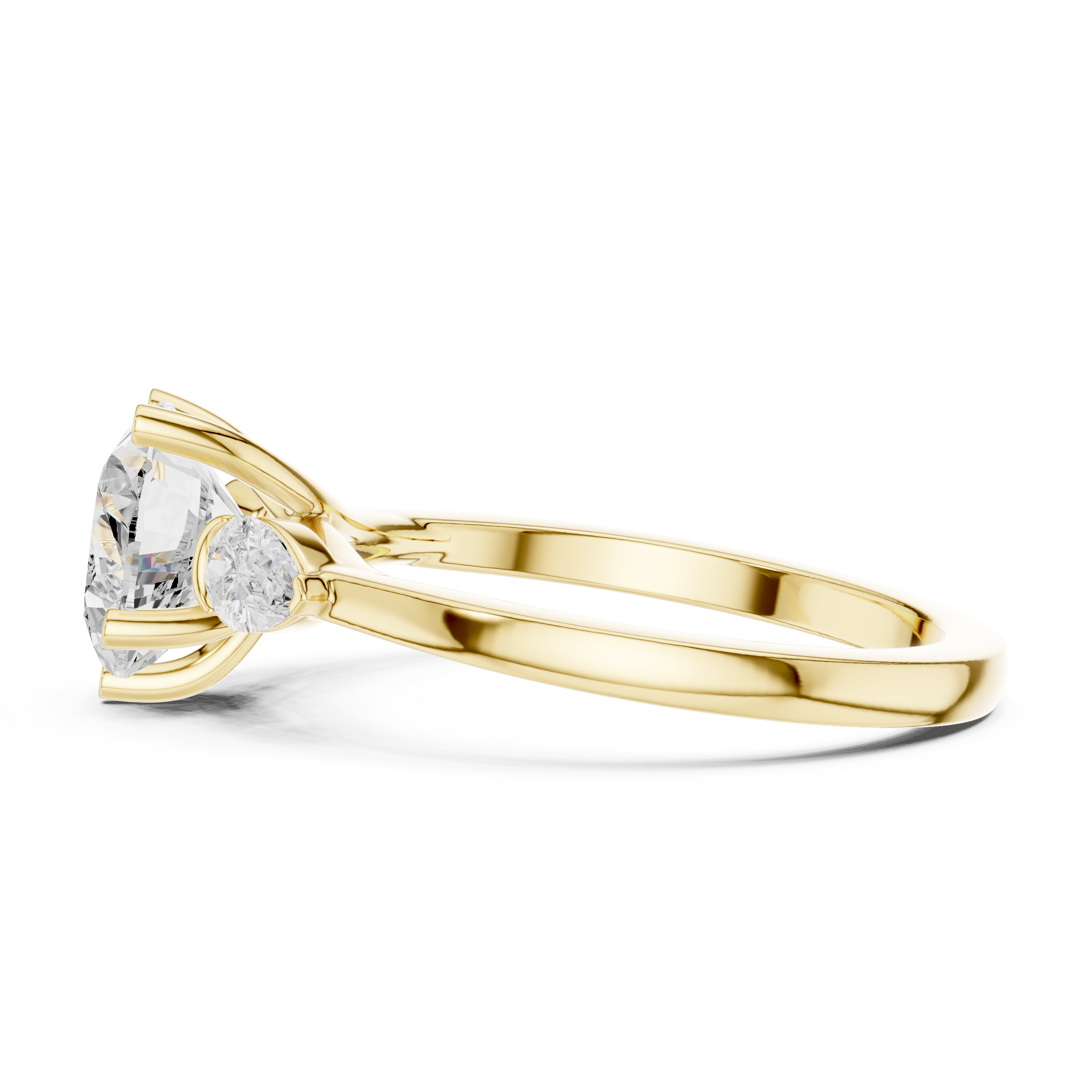Heart-Shaped Diamond Engagement Ring with Pear Side Stones