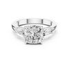 Cushion Cut Diamond Ring with Tapered Baguette Side Stones
