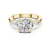 Cushion Cut Diamond Ring with Tapered Baguette Side Stones
