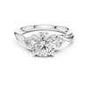Round Cut Diamond Ring with Twisted Band and Side Stones