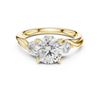 Round Cut Diamond Ring with Twisted Band and Side Stones