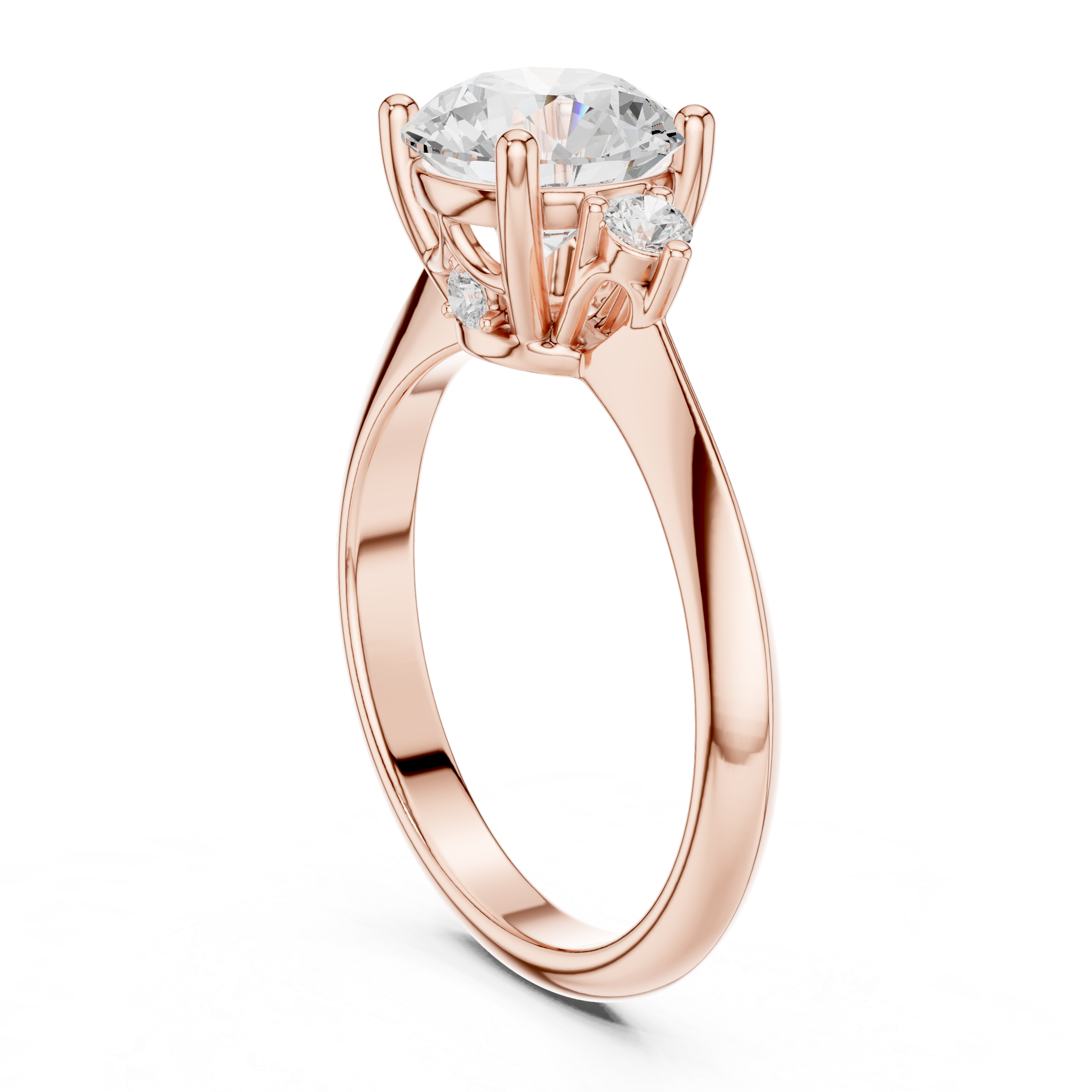 Classic Round Cut Three Stone Diamond Ring