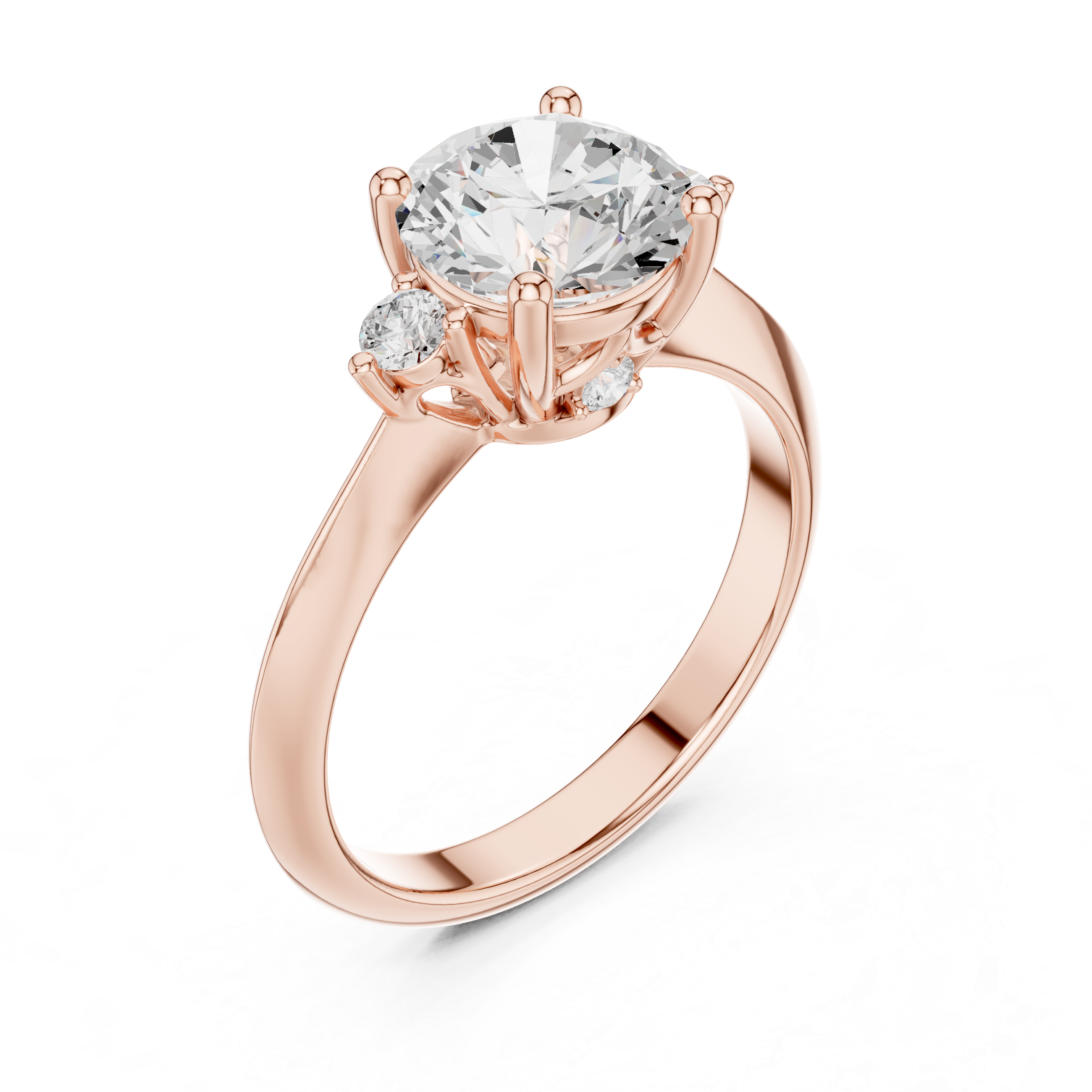 Classic Round Cut Three Stone Diamond Ring