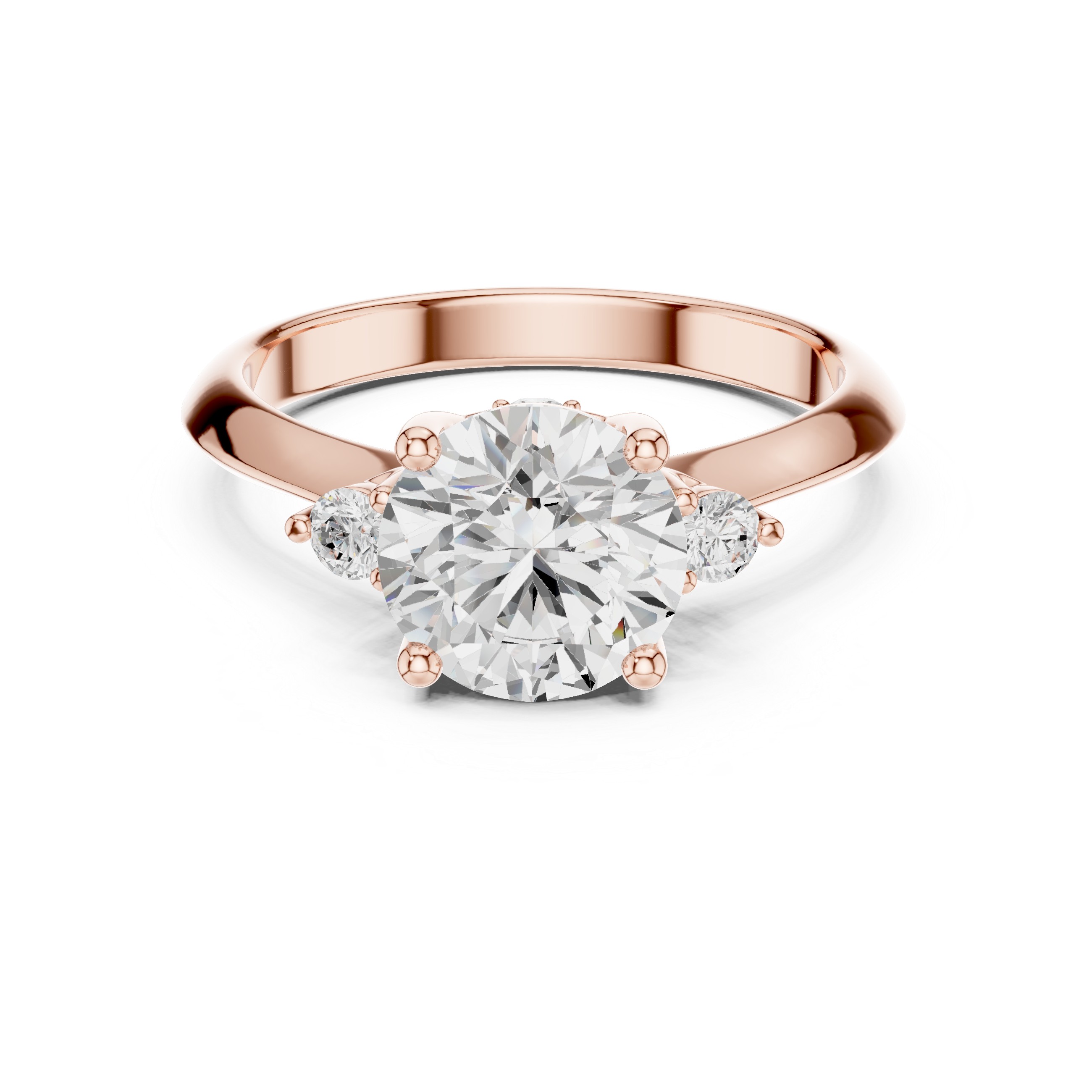 Classic Round Cut Three Stone Diamond Ring