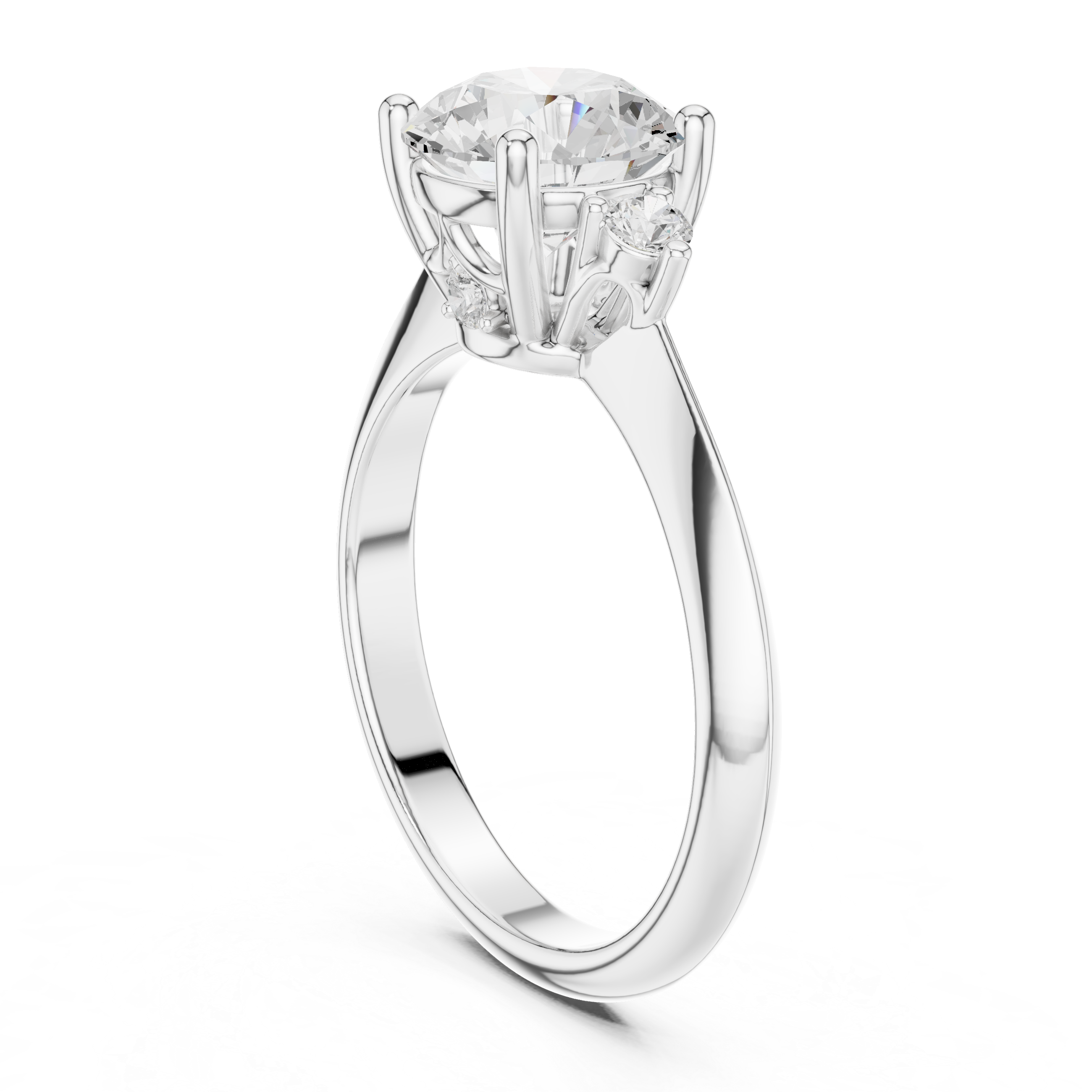 Classic Round Cut Three Stone Diamond Ring