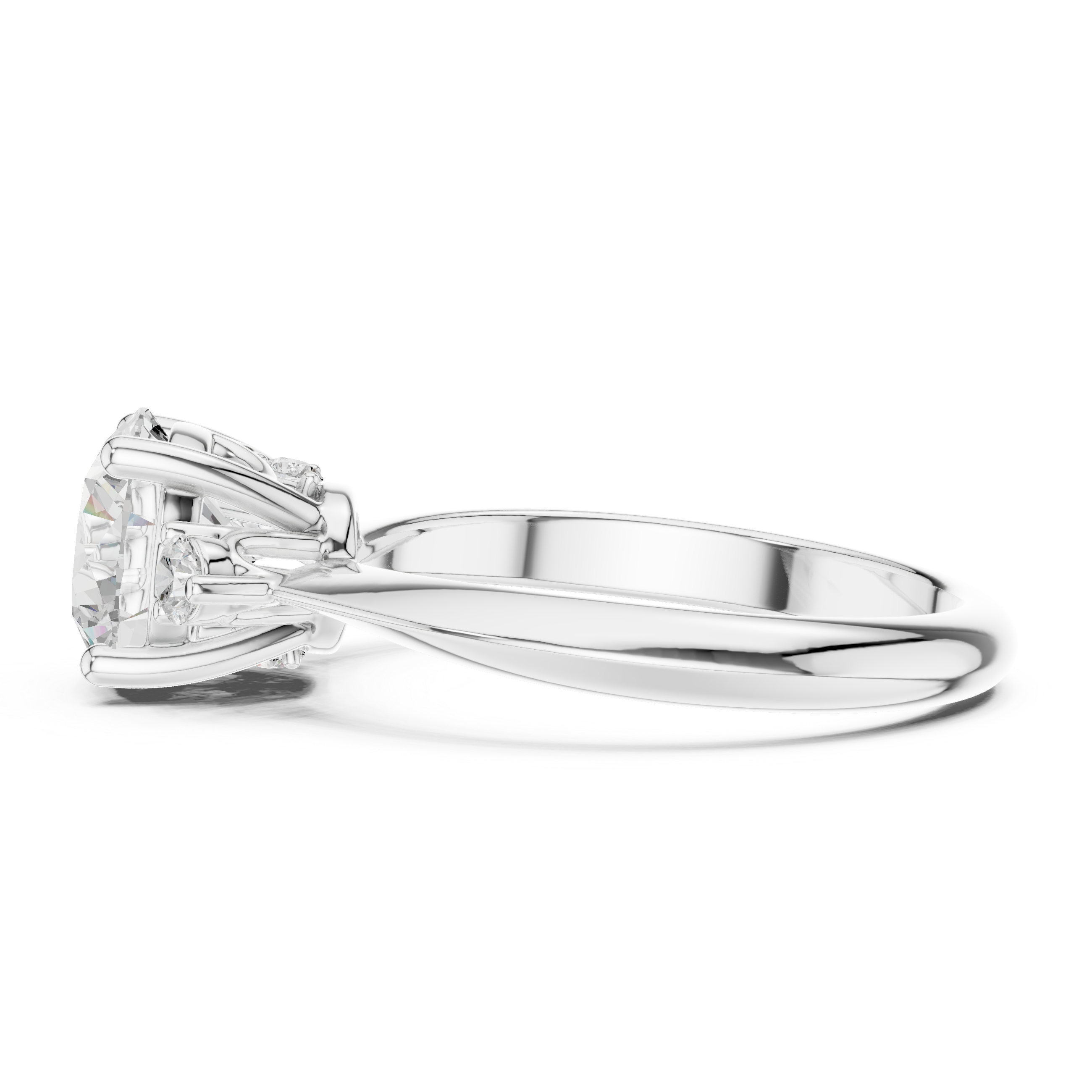 Classic Round Cut Three Stone Diamond Ring