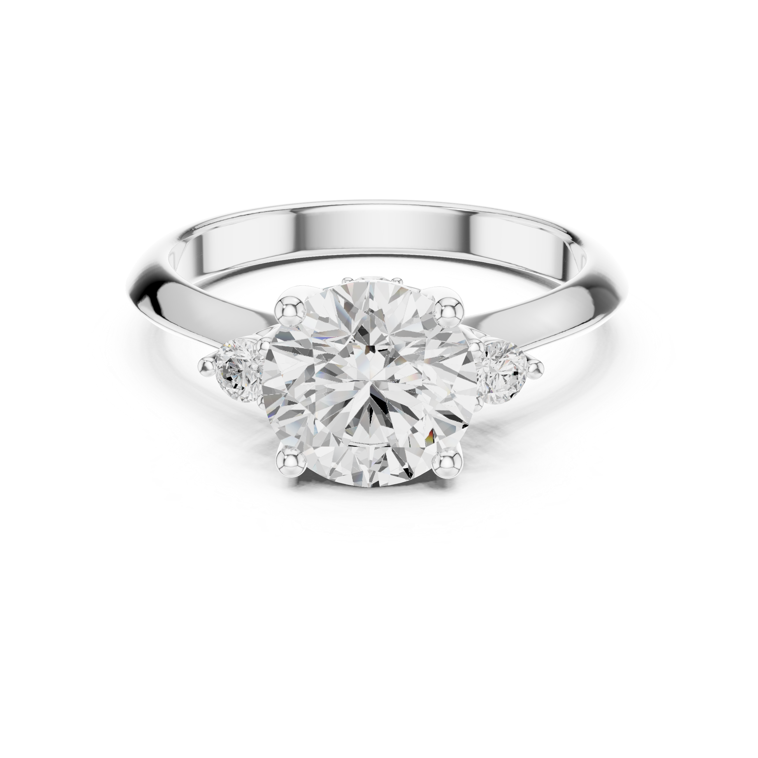 Classic Round Cut Three Stone Diamond Ring
