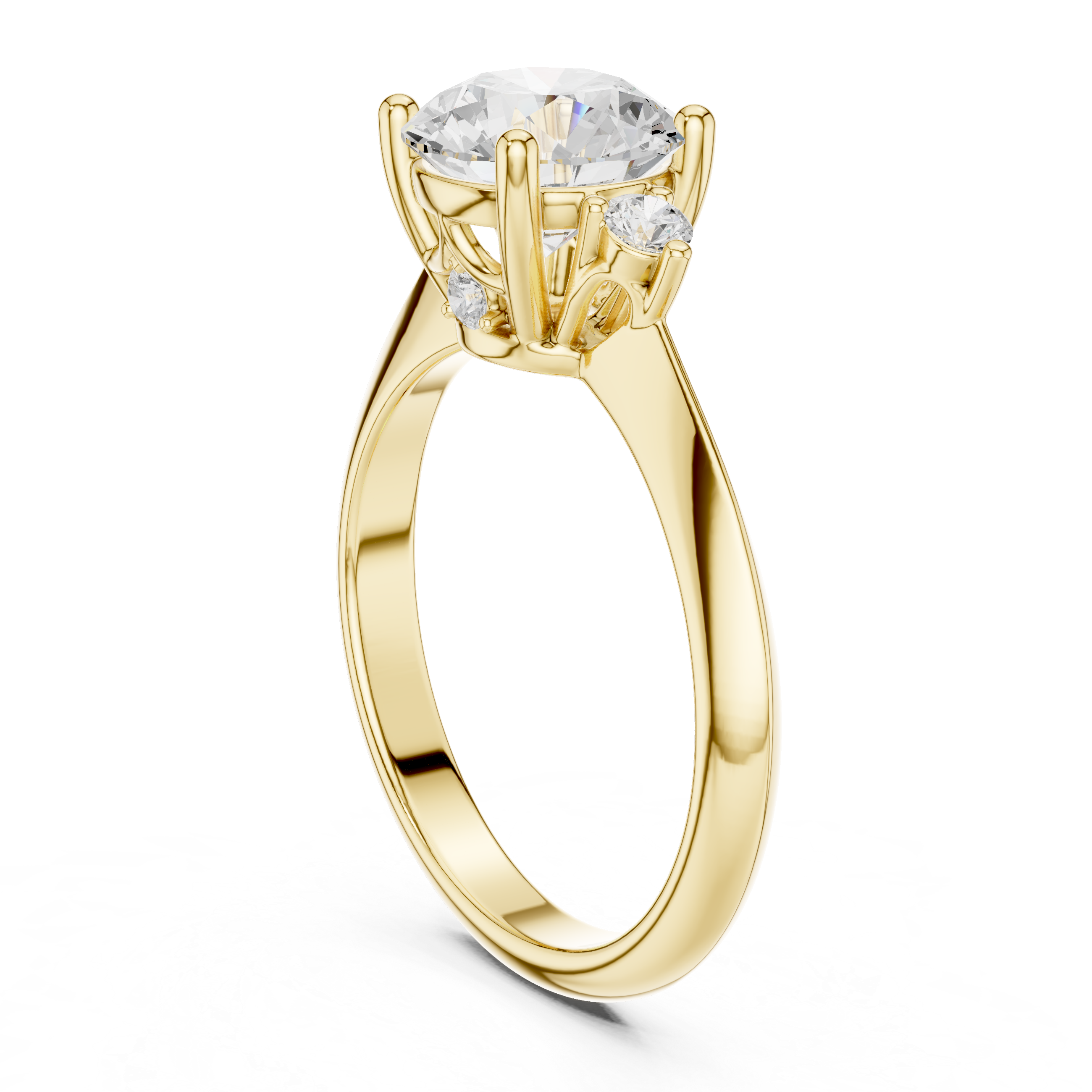 Classic Round Cut Three Stone Diamond Ring