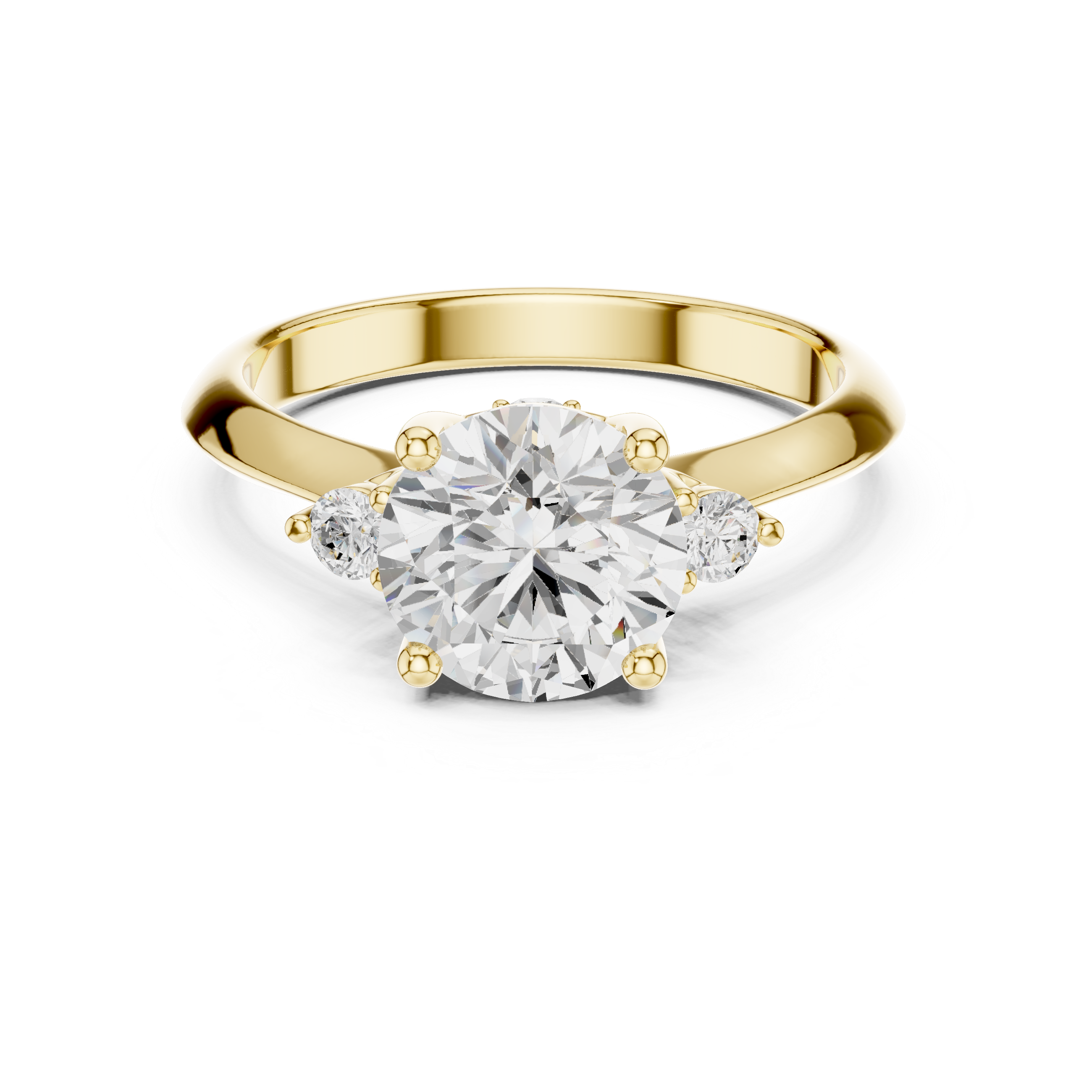 Classic Round Cut Three Stone Diamond Ring
