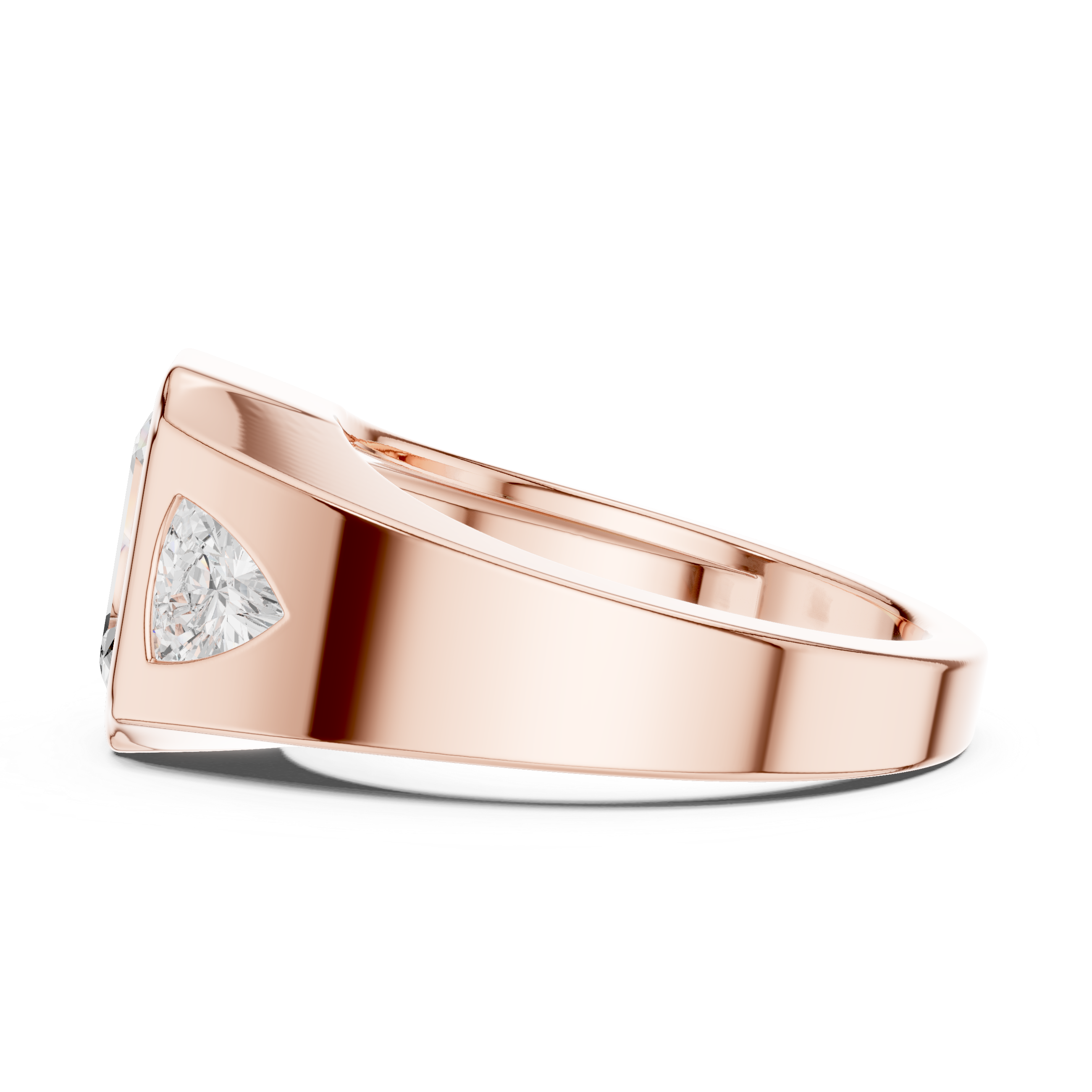 Emerald-Cut Diamond Ring with Tapered Baguette Side Stones in a Bold Channel-Set Band