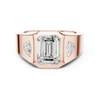 Emerald-Cut Diamond Ring with Tapered Baguette Side Stones in a Bold Channel-Set Band
