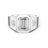 Emerald-Cut Diamond Ring with Tapered Baguette Side Stones in a Bold Channel-Set Band