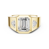 Emerald-Cut Diamond Ring with Tapered Baguette Side Stones in a Bold Channel-Set Band