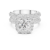Round-Cut Diamond Halo Ring with Twisted Pav‚ Band
