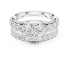 Round-Cut Diamond Halo Ring with Graduated Pav‚ Band