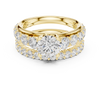 Round-Cut Diamond Halo Ring with Graduated Pav‚ Band