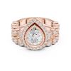 Pear-Shaped Diamond Halo Ring with Pav‚ Diamond Band