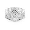Pear-Shaped Diamond Halo Ring with Pav‚ Diamond Band