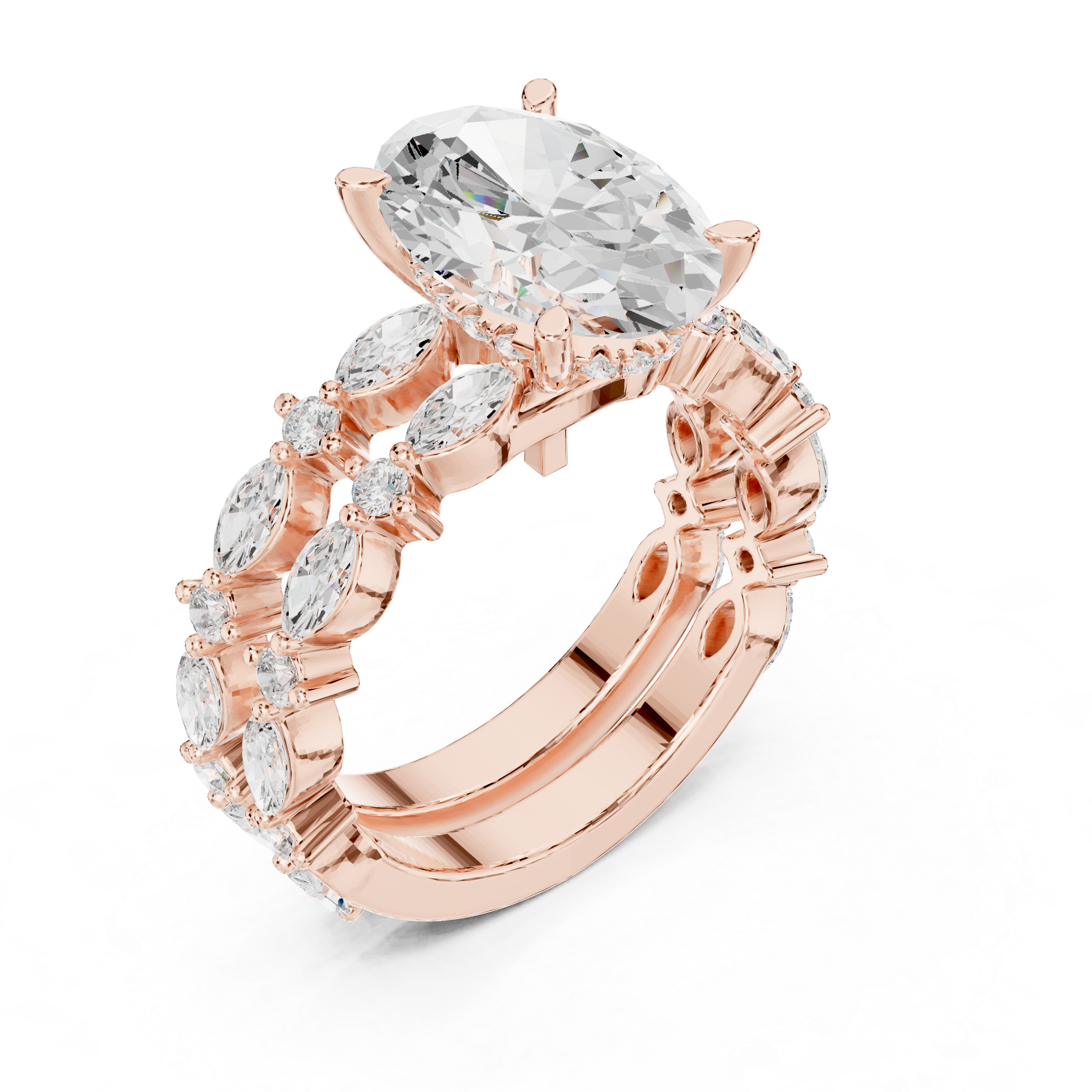 Oval Diamond Cluster Ring