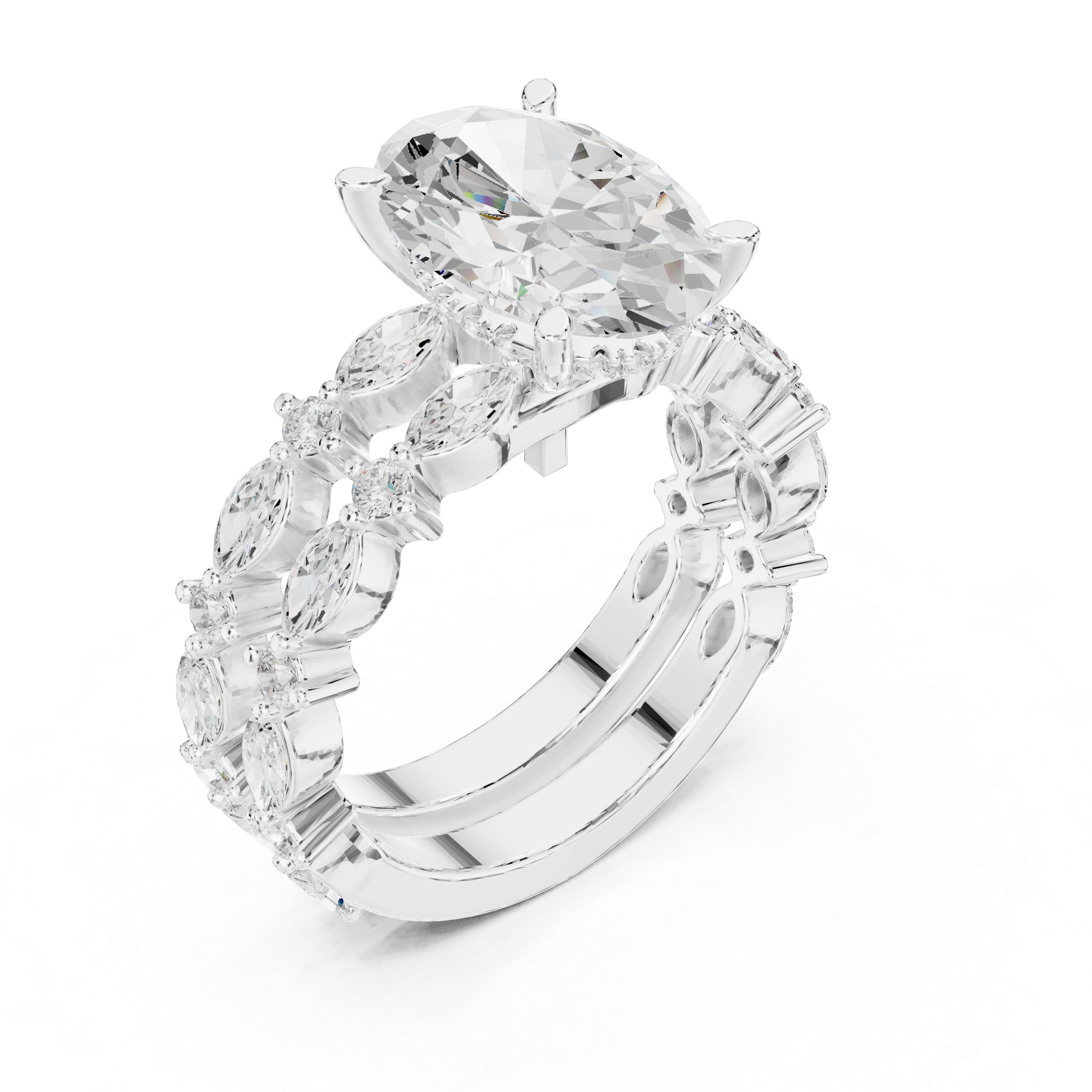 Oval Diamond Cluster Ring