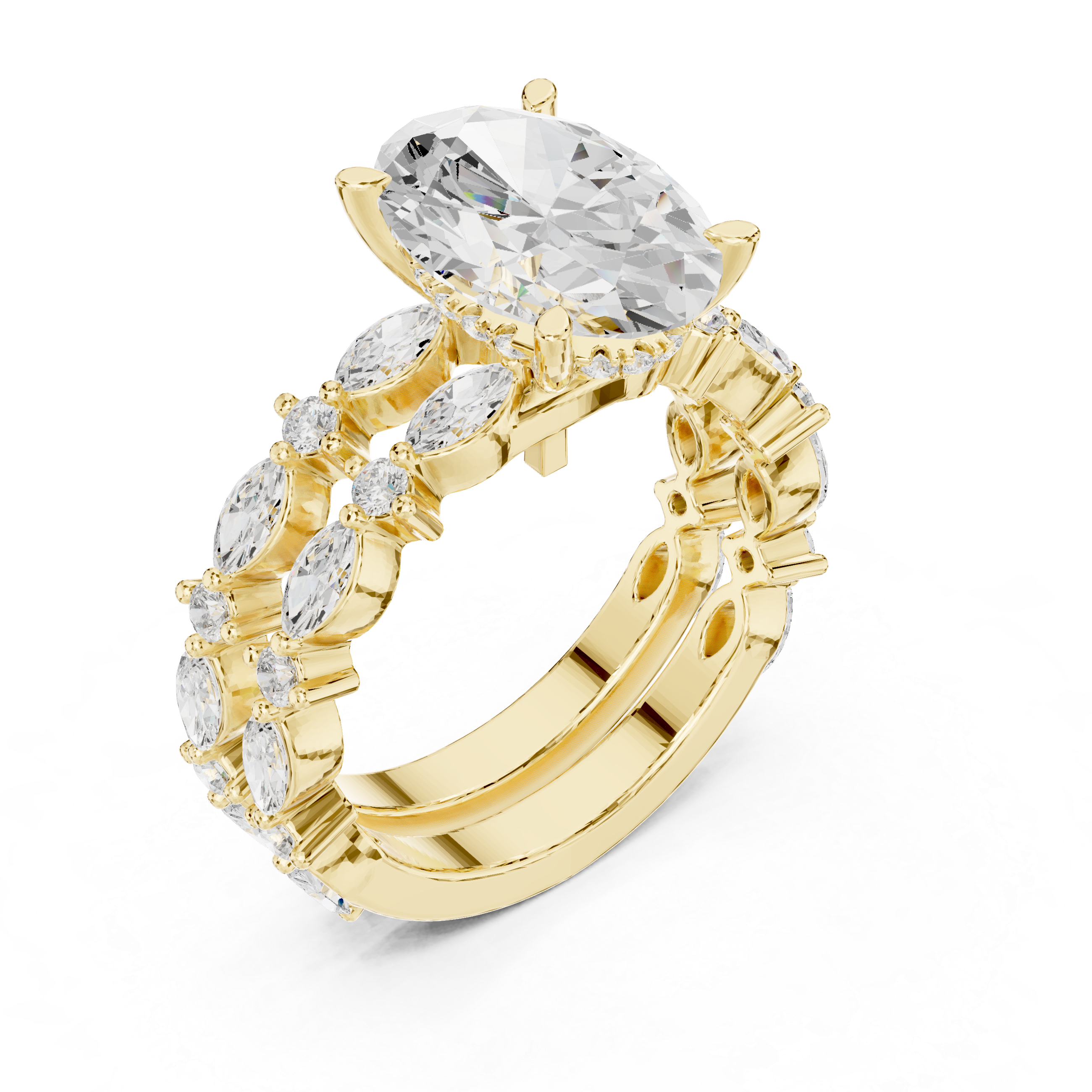 Oval Diamond Cluster Ring