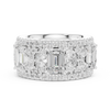 Emerald-Cut Diamond Floral Eternity Band
