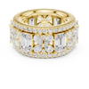 Emerald-Cut Diamond Floral Eternity Band