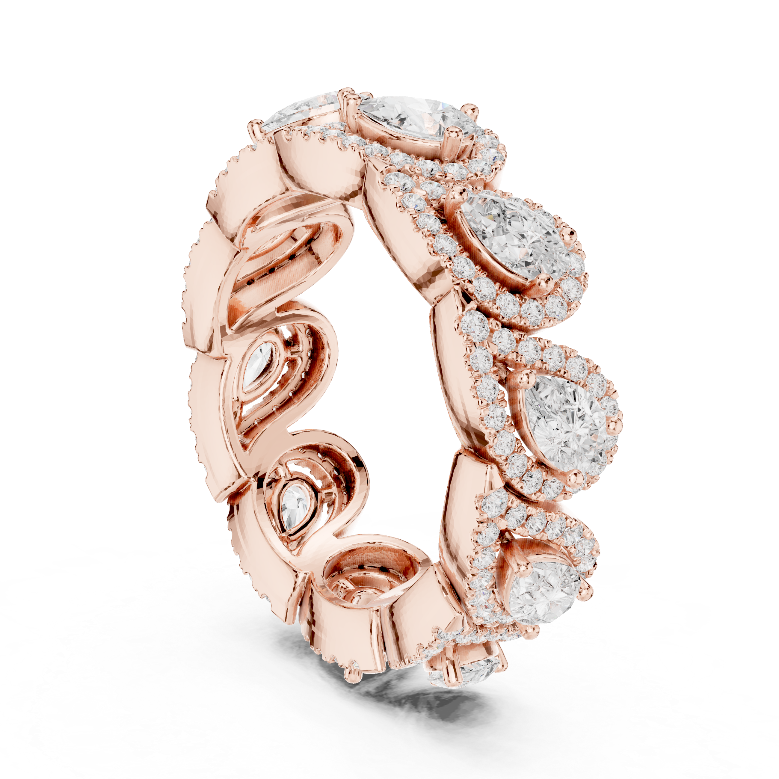 Teardrop Halo Diamond Eternity Band
