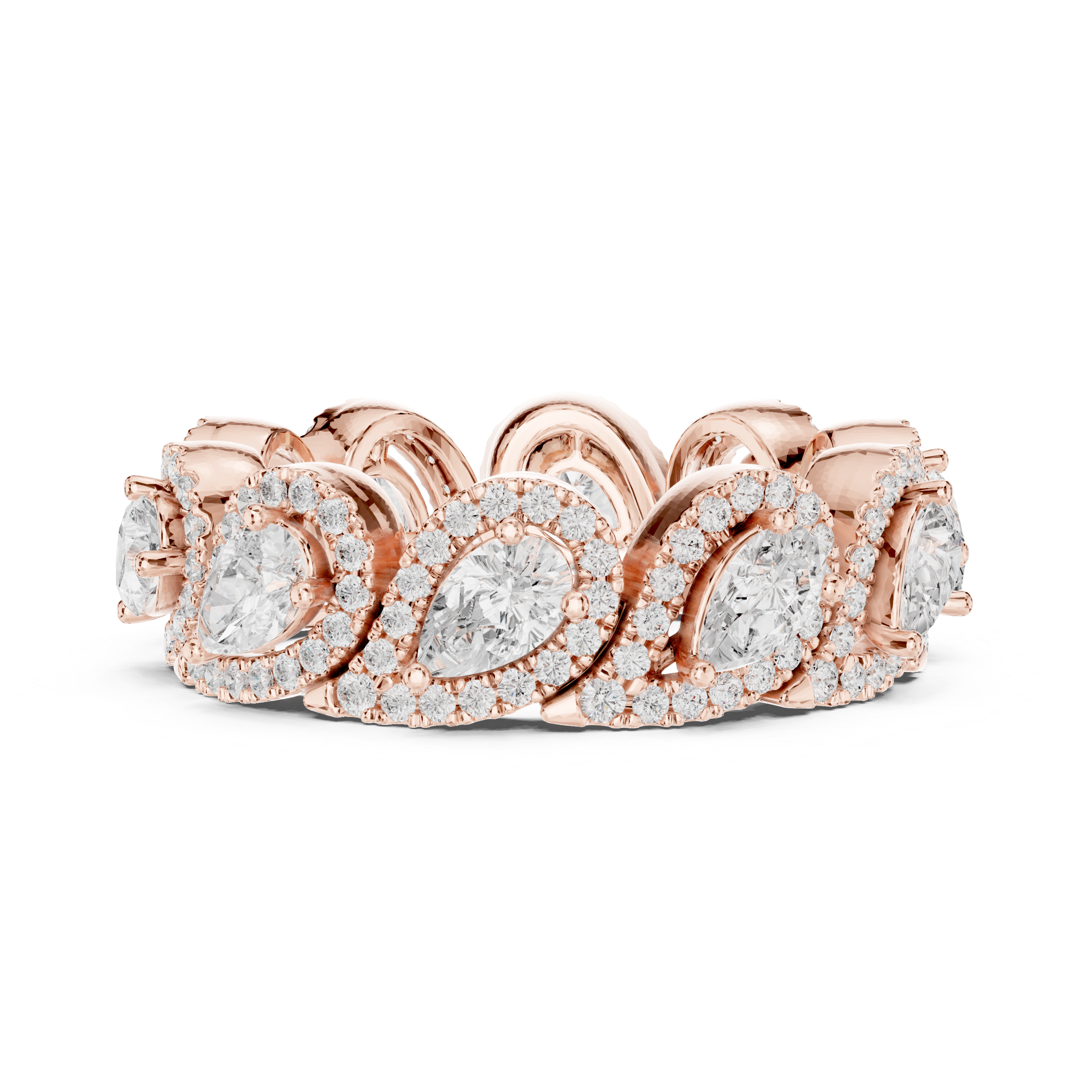 Teardrop Halo Diamond Eternity Band