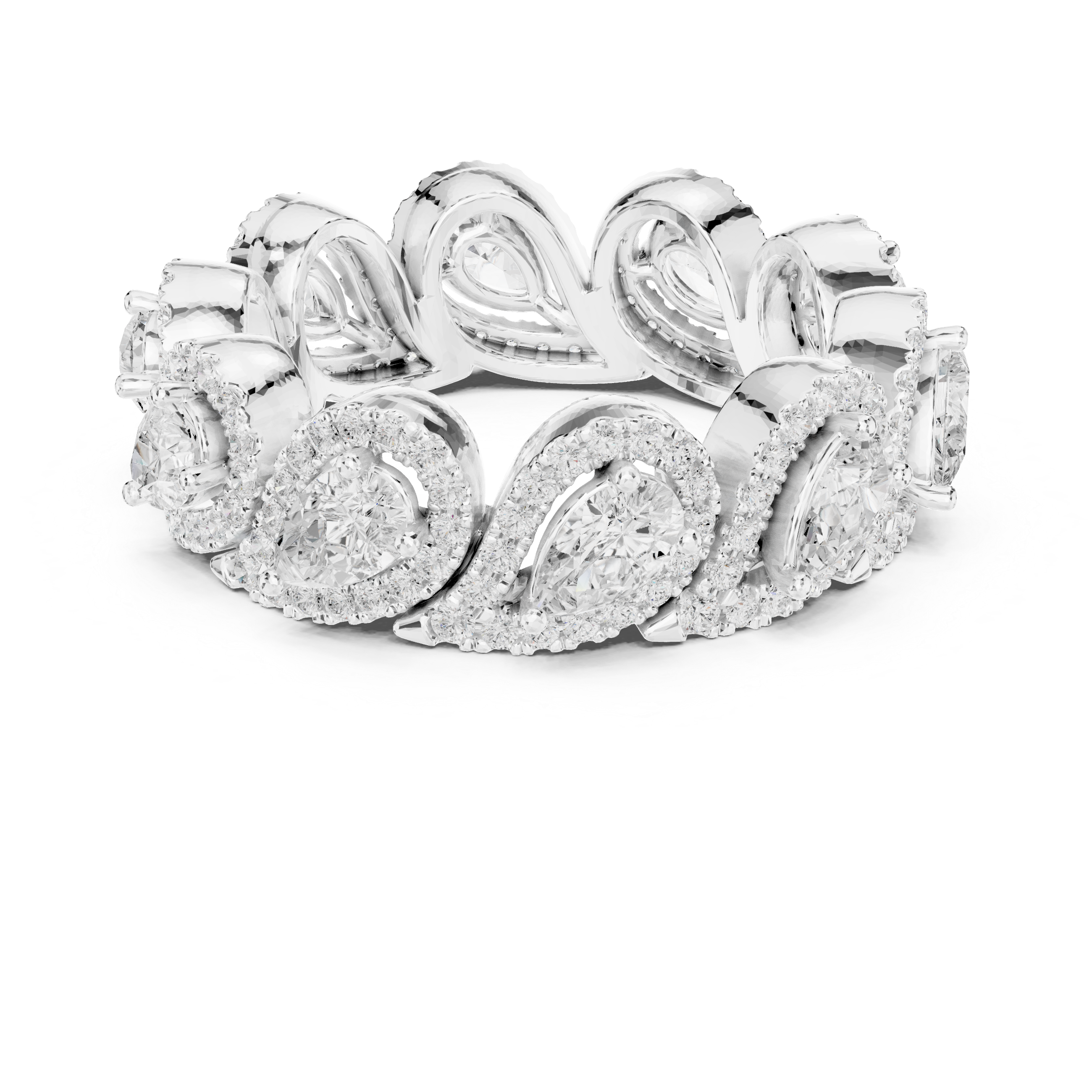 Teardrop Halo Diamond Eternity Band