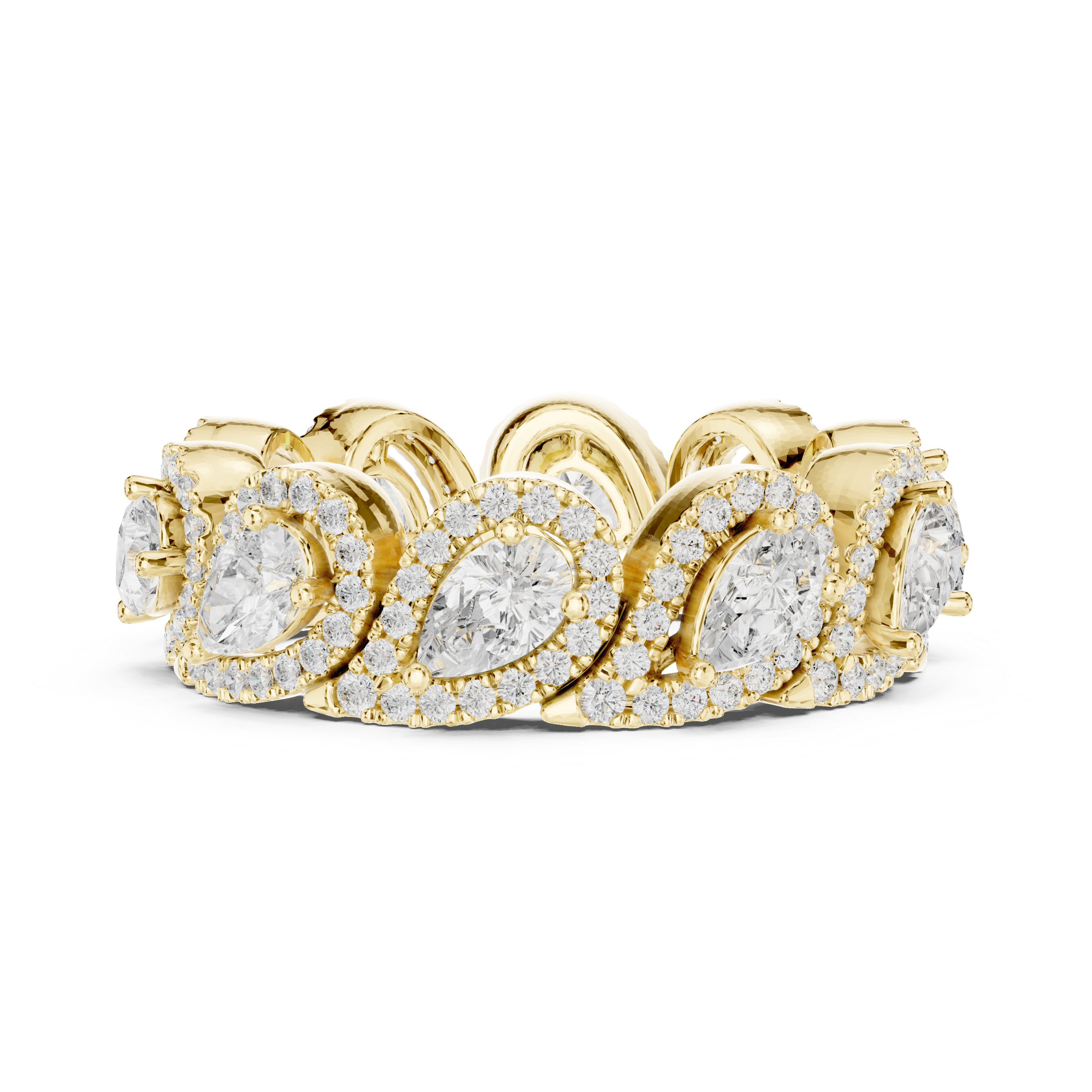 Teardrop Halo Diamond Eternity Band