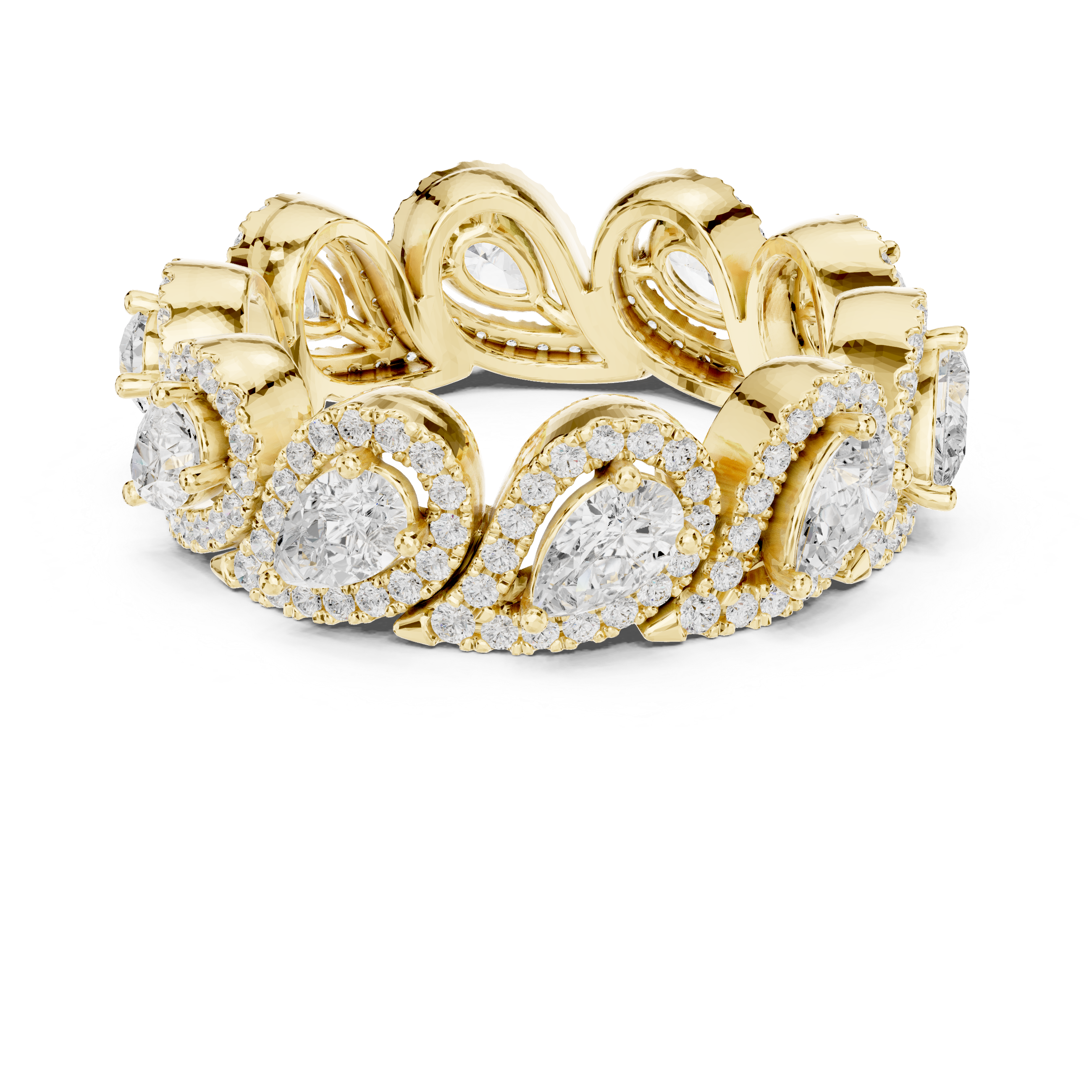 Teardrop Halo Diamond Eternity Band