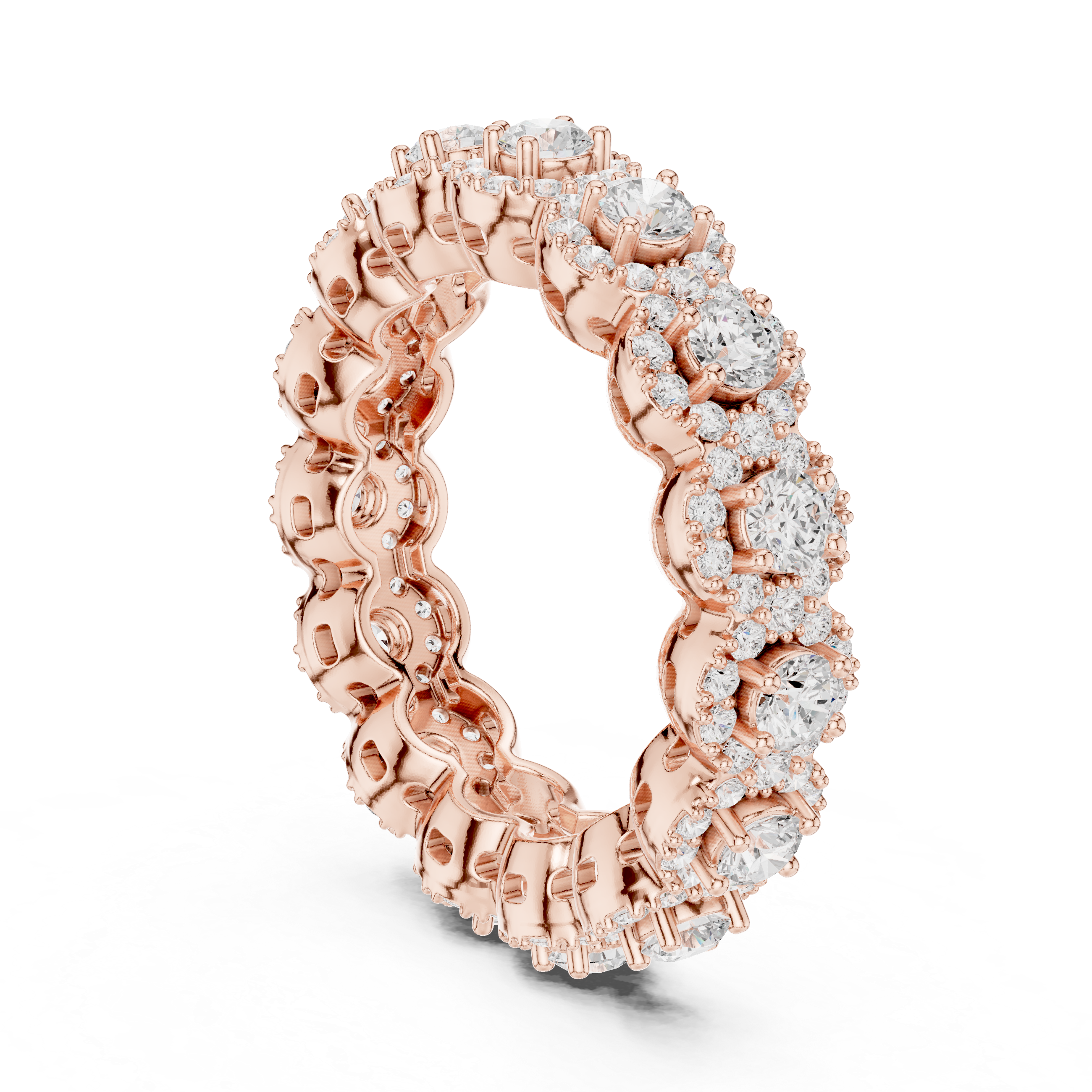 Floral Halo Diamond Eternity Band