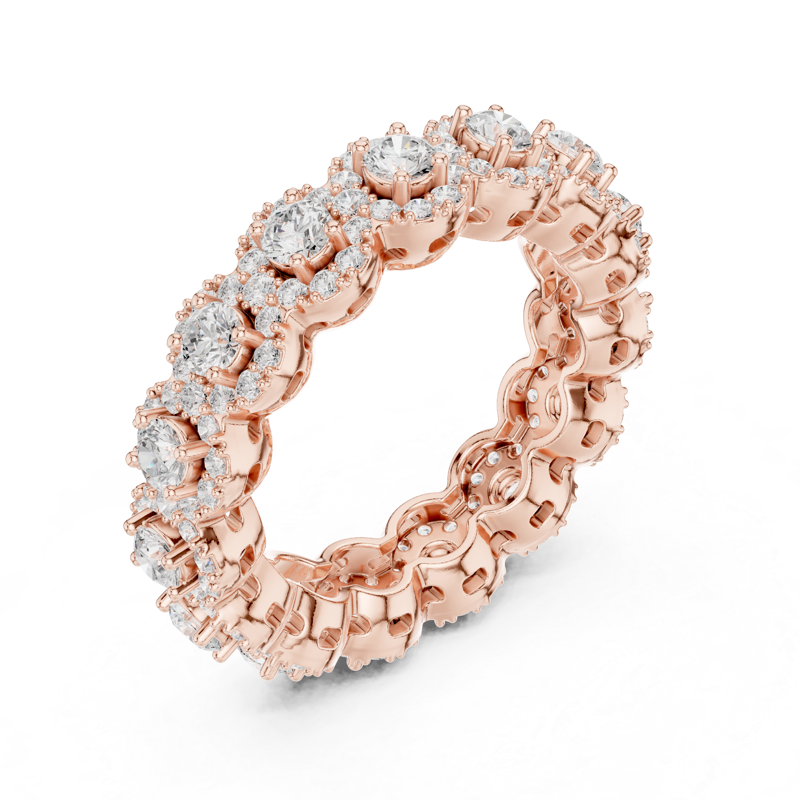 Floral Halo Diamond Eternity Band