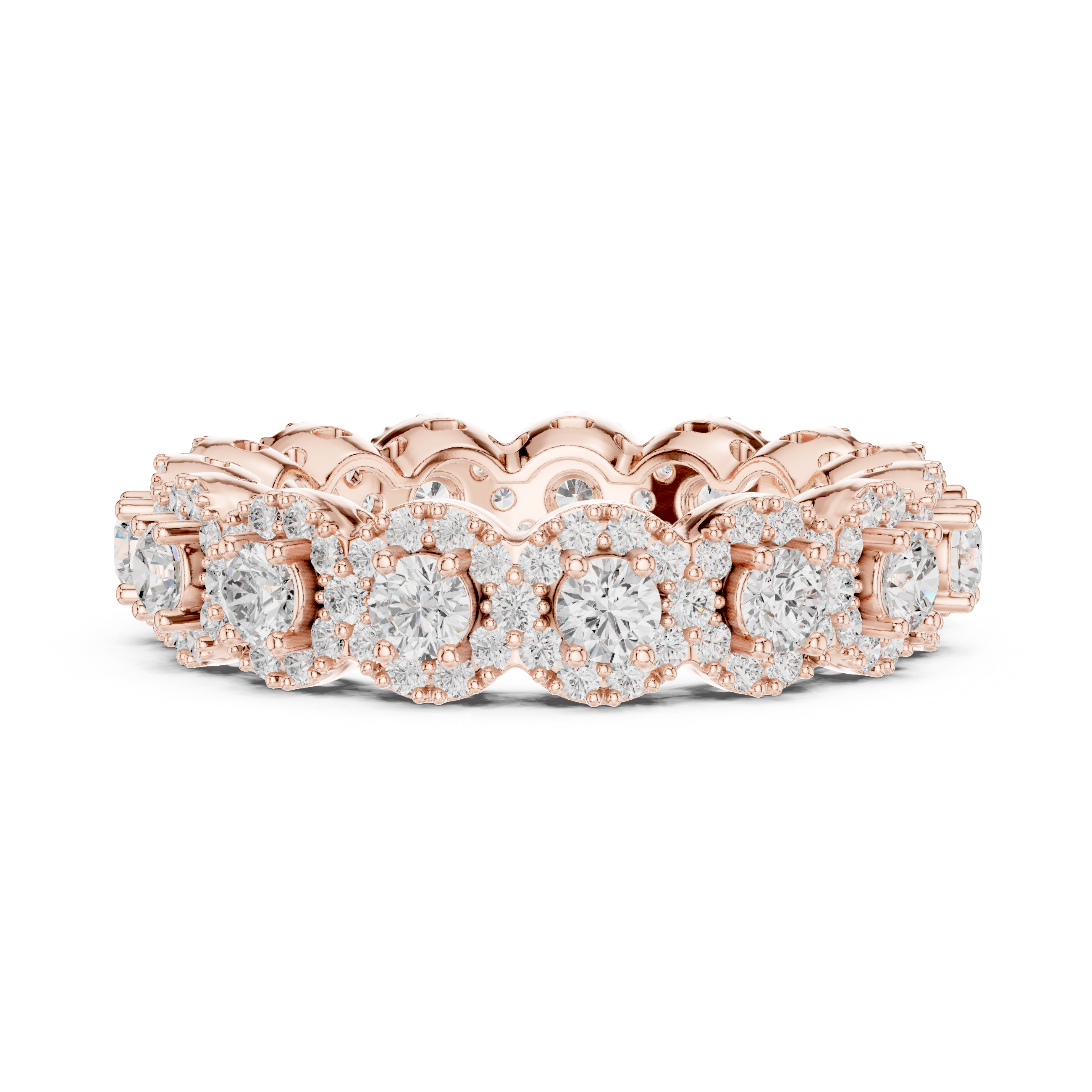 Floral Halo Diamond Eternity Band