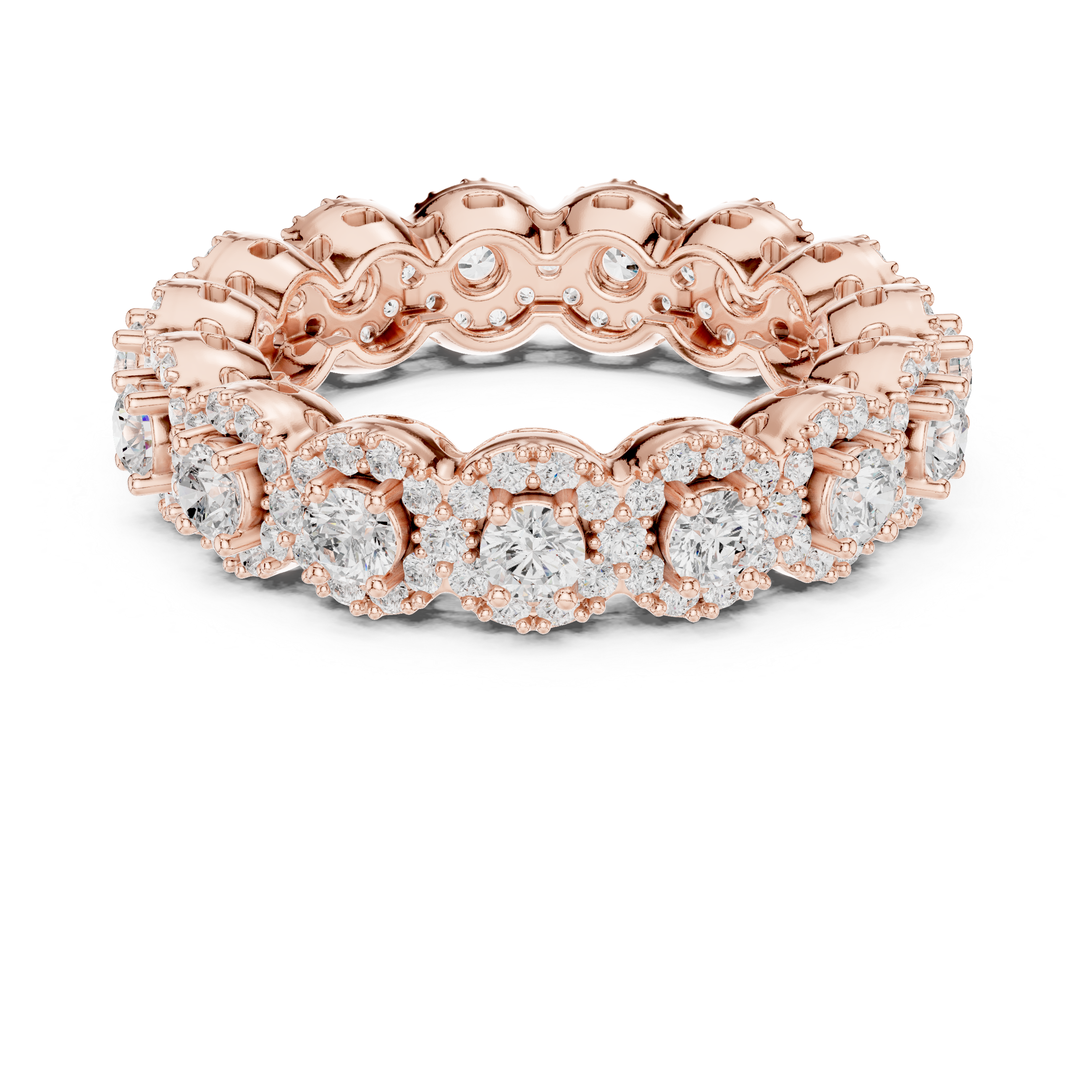 Floral Halo Diamond Eternity Band