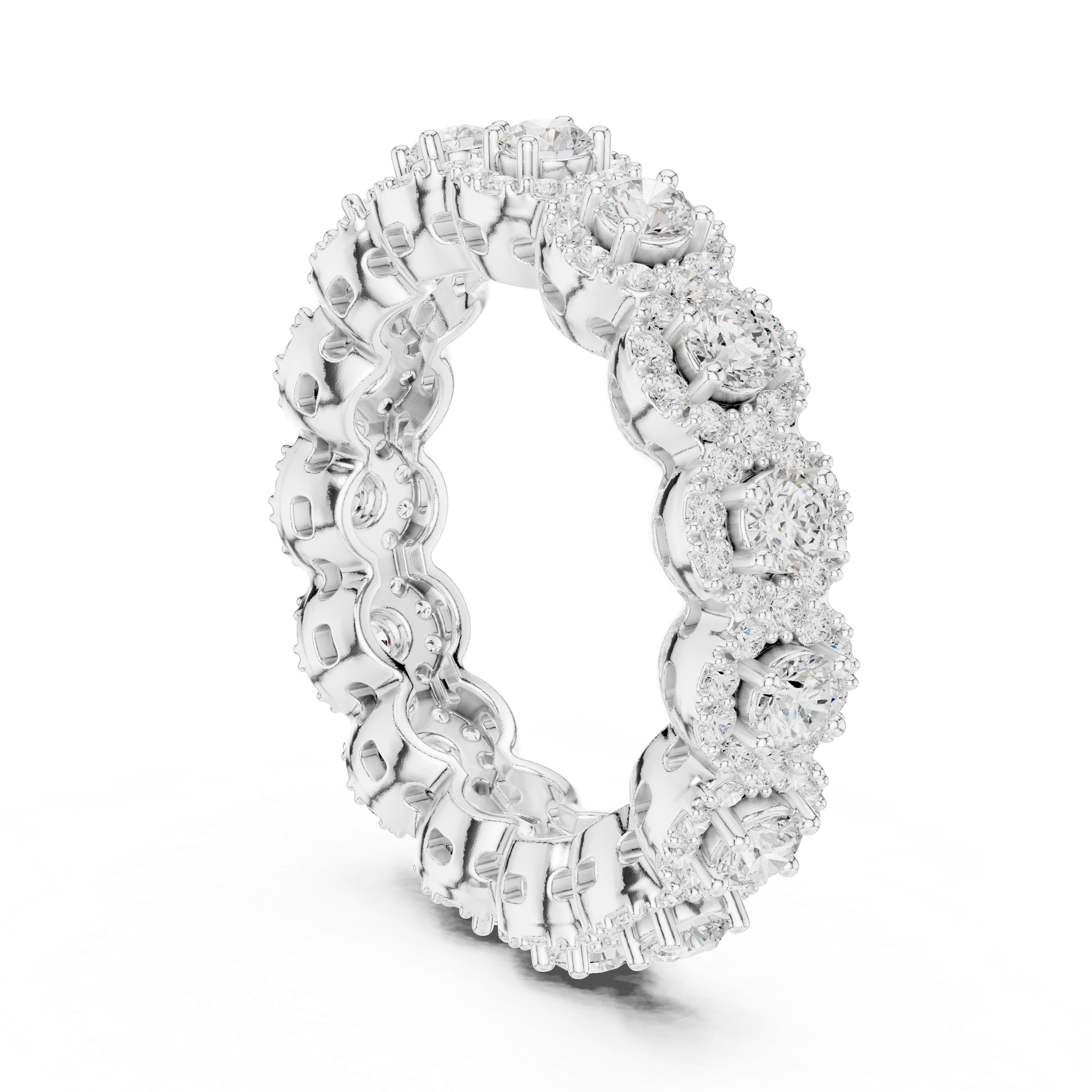 Floral Halo Diamond Eternity Band